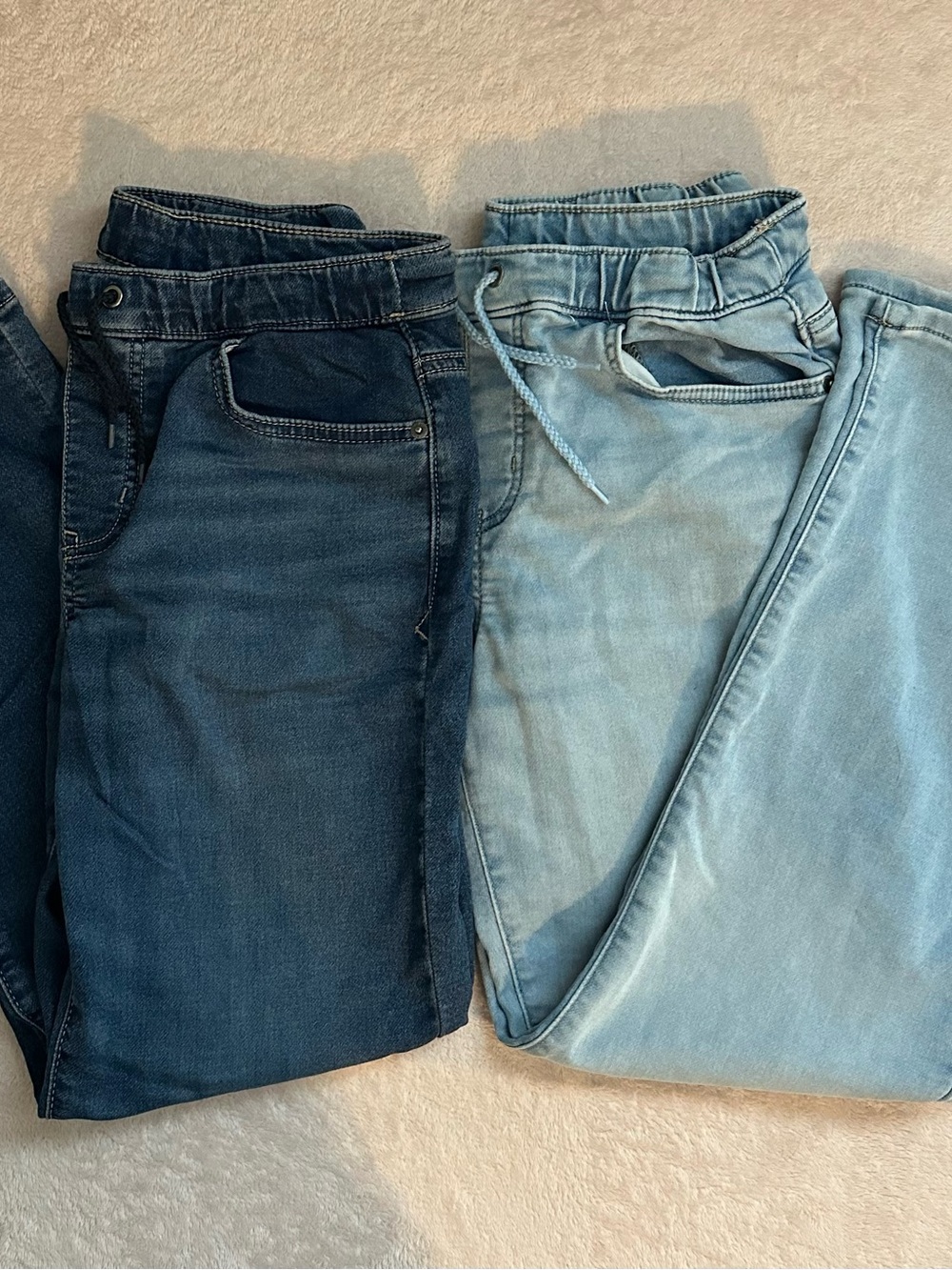 Boys' straight pull-on jeans bundle. Super stretch, elastic waistband, size 14